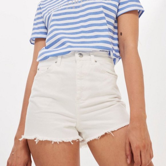 Topshop Pants - Topshop Mom Denim Shorts - White, Sz 10